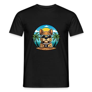 Kai Ken Hunderasse Cartoon Sonnenbrille Strand - Männer T-Shirt - Schwarz - Vorne - AI Model Male 178 light (178cm)
