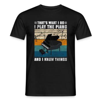 Piano Player Classical Musician Concert - Men's T-Shirt - black - Front - AI Model Male 178 light (178cm)