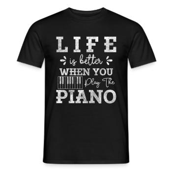 Piano Grand Piano Musicians - Men's T-Shirt - black - Front - AI Model Male 178 light (178cm)