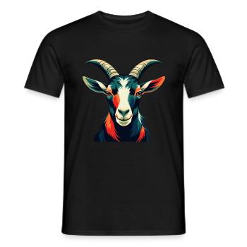 Ziege Cartoon Figur Buntes Haustier Tier - Männer T-Shirt - Schwarz - Vorne - AI Model Male 178 light (178cm)