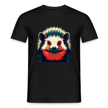 Igel Cartoon Figur Buntes Haustier Tier - Männer T-Shirt - Schwarz - Vorne - AI Model Male 178 light (178cm)