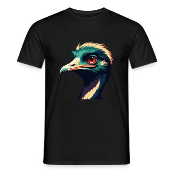 Emu Cartoon Character Colorful Pet Animal - Men's T-Shirt - black - Front - AI Model Male 178 light (178cm)