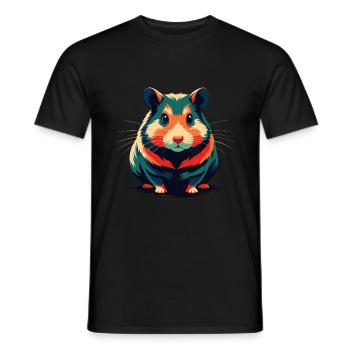 Hamster Cartoon Figur Buntes Haustier Tier - Männer T-Shirt - Schwarz - Vorne - AI Model Male 178 light (178cm)