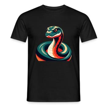 Anaconda Cartoon Character Colorful Pet Animal - Men's T-Shirt - black - Front - AI Model Male 178 light (178cm)