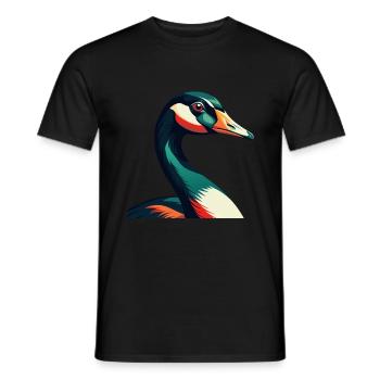 Oie Dessin Animé Personnage Animal Coloré Animal De Compagnie - T-shirt homme - noir - Devant - AI Model Male 178 light (178cm)