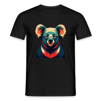 Koala Zeichentrickfigur Buntes Haustier Tier - Männer T-Shirt - Schwarz - Vorne - AI Model Male 178 light (178cm)