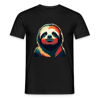 Faultier Cartoon Figur Buntes Haustier Tier - Männer T-Shirt - Schwarz - Vorne - AI Model Male 178 light (178cm)