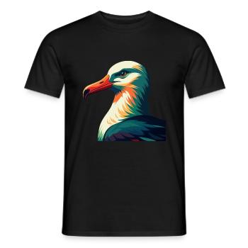 Albatross Cartoon Character Colorful Pet Animal - Men's T-Shirt - black - Front - AI Model Male 178 light (178cm)