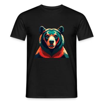 Bär Zeichentrickfigur Buntes Haustier Tier - Männer T-Shirt - Schwarz - Vorne - AI Model Male 178 light (178cm)