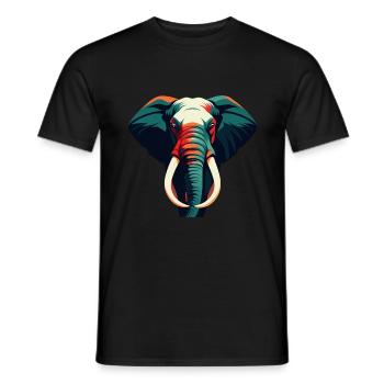 Elefant Cartoon Figur Buntes Haustier Tier - Männer T-Shirt - Schwarz - Vorne - AI Model Male 178 light (178cm)