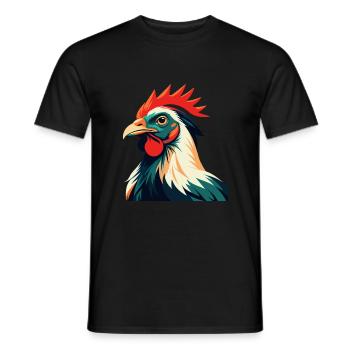 Huhn Cartoon Figur Buntes Haustier Tier - Männer T-Shirt - Schwarz - Vorne - AI Model Male 178 light (178cm)