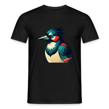 Blauhäher Zeichentrickfigur Buntes Haustier Tier - Männer T-Shirt - Schwarz - Vorne - AI Model Male 178 light (178cm)