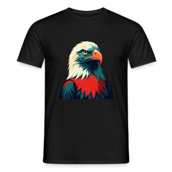 Aigle Dessin Animé Personnage Animal Coloré Animal De Compagnie - T-shirt homme - noir - Devant - AI Model Male 178 light (178cm)