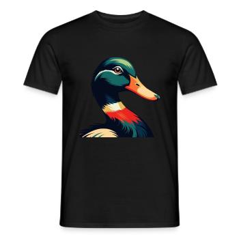 Ente Cartoon Figur Buntes Haustier Tier - Männer T-Shirt - Schwarz - Vorne - AI Model Male 178 light (178cm)
