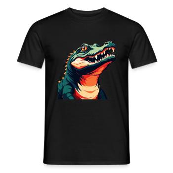 Crocodile Dessin Animé Personnage Animal De Compagnie Coloré - T-shirt homme - noir - Devant - AI Model Male 178 light (178cm)