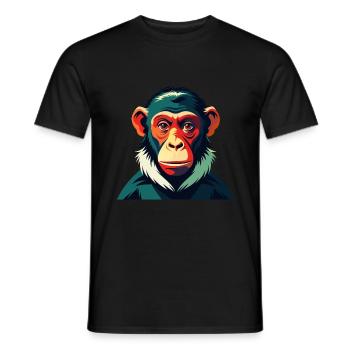 Affe Cartoon Figur Buntes Haustier Tier - Männer T-Shirt - Schwarz - Vorne - AI Model Male 178 light (178cm)