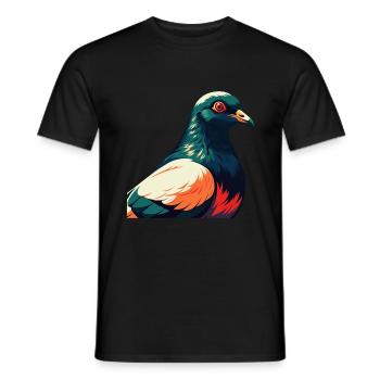 Taube Cartoon Figur Buntes Haustier Tier - Männer T-Shirt - Schwarz - Vorne - AI Model Male 178 light (178cm)