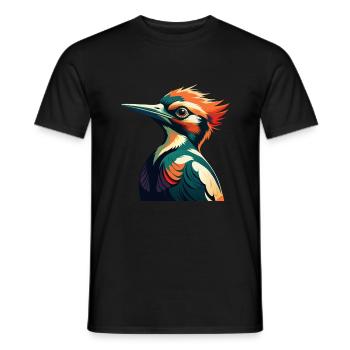 Specht Cartoon Figur Buntes Haustier Tier - Männer T-Shirt - Schwarz - Vorne - AI Model Male 178 light (178cm)