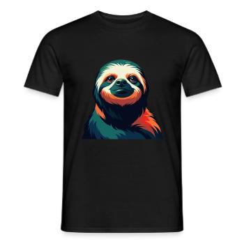 Faultier Zeichentrickfigur Buntes Haustier Tier - Männer T-Shirt - Schwarz - Vorne - AI Model Male 178 light (178cm)