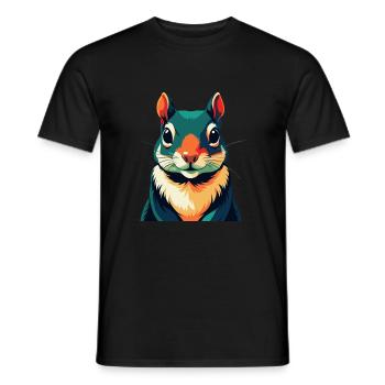 Écureuil Dessin Animé Personnage Animal Coloré Animal De Compagnie - T-shirt homme - noir - Devant - AI Model Male 178 light (178cm)