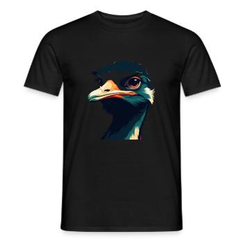Autruche Dessin Animé Personnage Animal Coloré Animal De Compagnie - T-shirt homme - noir - Devant - AI Model Male 178 light (178cm)