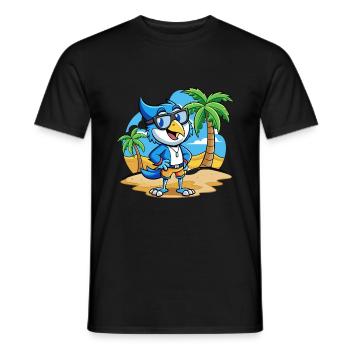 Blue Jay Lustige Cartoon Sommer Strand Sonnenbrille - Männer T-Shirt - Schwarz - Vorne - AI Model Male 178 light (178cm)