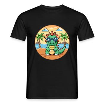 Dragon Lustige Cartoon Sommer Strand Sonnenbrille - Männer T-Shirt - Schwarz - Vorne - AI Model Male 178 light (178cm)