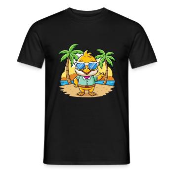 Ente Lustige Cartoon Sommer Strand Sonnenbrille - Männer T-Shirt - Schwarz - Vorne - AI Model Male 178 light (178cm)