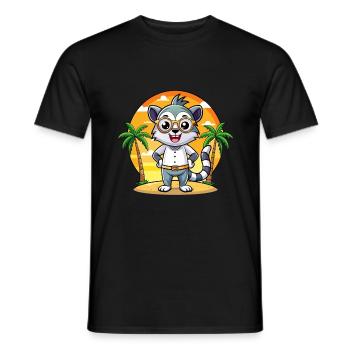 Lemur Funny Cartoon Summer Beach Sunglasses - Men's T-Shirt - black - Front - AI Model Male 178 light (178cm)