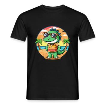 Krokodil Lustige Cartoon Sommer Strand Sonnenbrille - Männer T-Shirt - Schwarz - Vorne - AI Model Male 178 light (178cm)