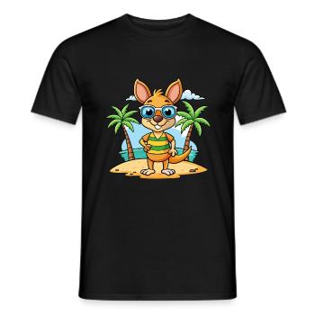 Kangaroo Funny Cartoon Summer Beach Sunglasses - Men's T-Shirt - black - Front - AI Model Male 178 light (178cm)
