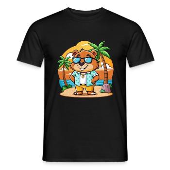 Biber Lustige Cartoon Sommer Strand Sonnenbrille - Männer T-Shirt - Schwarz - Vorne - AI Model Male 178 light (178cm)