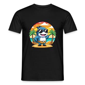 Lunettes de soleil de plage d’été de dessin animé drôle d’Orca - T-shirt homme - noir - Devant - AI Model Male 178 light (178cm)