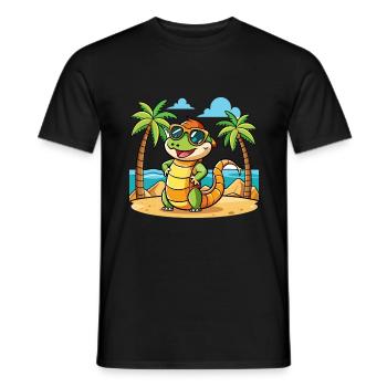 Anaconda Funny Cartoon Summer Beach Sunglasses - Men's T-Shirt - black - Front - AI Model Male 178 light (178cm)