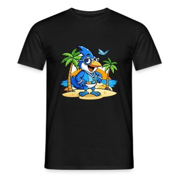 Blue Jay Lustige Cartoon Sommer Strand Sonnenbrille - Männer T-Shirt - Schwarz - Vorne - AI Model Male 178 light (178cm)