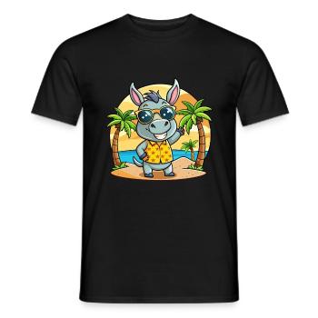 Esel Lustige Cartoon Sommer Strand Sonnenbrille - Männer T-Shirt - Schwarz - Vorne - AI Model Male 178 light (178cm)