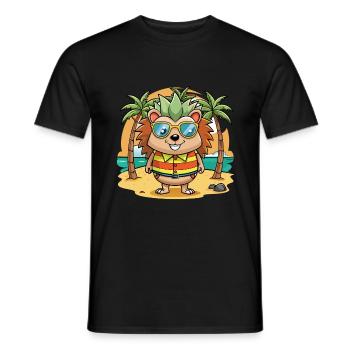 Igel Lustige Cartoon Sommer Strand Sonnenbrille - Männer T-Shirt - Schwarz - Vorne - AI Model Male 178 light (178cm)