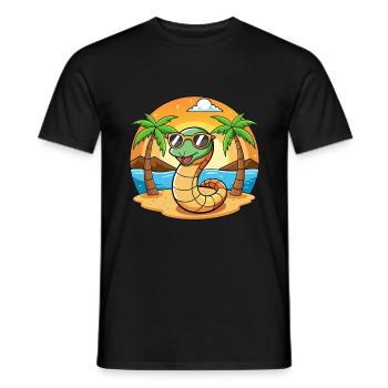 Snake Funny Cartoon Summer Beach Sunglasses - Men's T-Shirt - black - Front - AI Model Male 178 light (178cm)