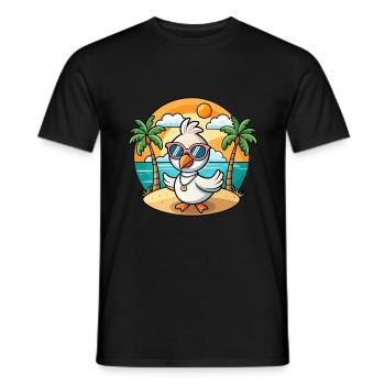 Lunettes de soleil de plage d’été de dessin animé drôle de cygne - T-shirt homme - noir - Devant - AI Model Male 178 light (178cm)