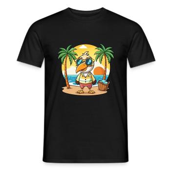 Pelican Funny Cartoon Summer Beach Sunglasses - Men's T-Shirt - black - Front - AI Model Male 178 light (178cm)