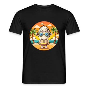 Schaf Lustige Cartoon Sommer Strand Sonnenbrille - Männer T-Shirt - Schwarz - Vorne - AI Model Male 178 light (178cm)