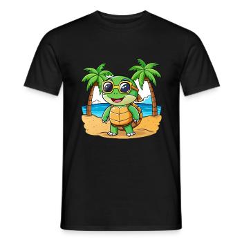 Schildkröte Lustige Cartoon Sommer Strand Sonnenbrille - Männer T-Shirt - Schwarz - Vorne - AI Model Male 178 light (178cm)