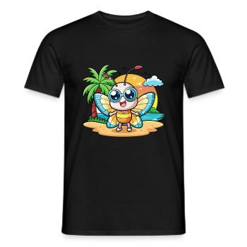 Schmetterling Lustige Cartoon Sommer Strand Sonnenbrille - Männer T-Shirt - Schwarz - Vorne - AI Model Male 178 light (178cm)