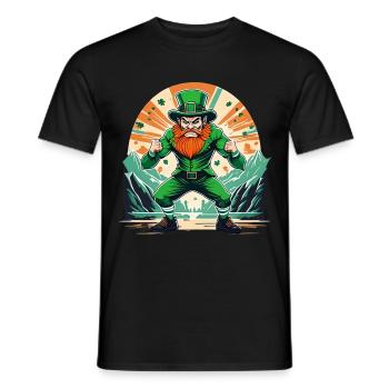 St. Patrick's Day Kleeblatt Kobold - Männer T-Shirt - Schwarz - Vorne - AI Model Male 178 light (178cm)