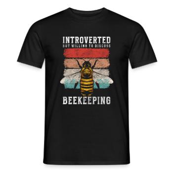 Ruche d’abeille apiculteur - T-shirt homme - noir - Devant - AI Model Male 178 light (178cm)