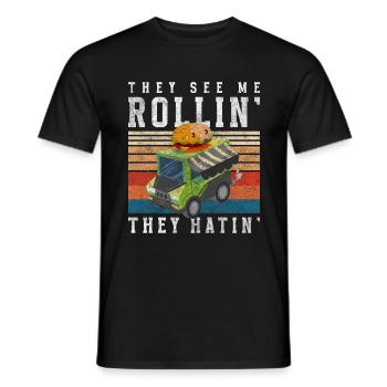 Fast Food Meals on Wheels Food Trucks - Men's T-Shirt - black - Front - AI Model Male 178 light (178cm)