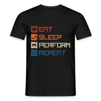 Straßenmusiker Trinkgeld Bühne - Männer T-Shirt - Schwarz - Vorne - AI Model Male 178 light (178cm)