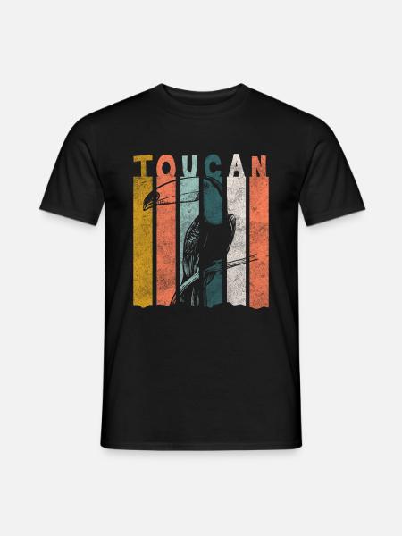 Oiseau coloré forêt tropicale rare - T-shirt homme - noir