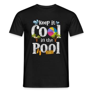 Swimming Pool Tauchen Sommer Badehose - Männer T-Shirt - Schwarz - Vorne - AI Model Male 178 light (178cm)