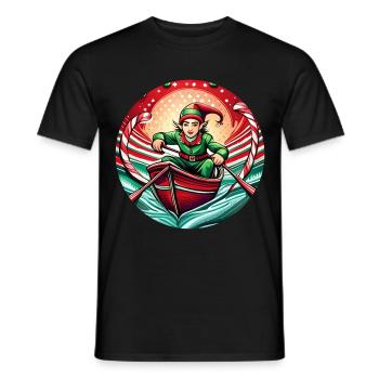 Aviron de lutin de Noël - T-shirt homme - noir - Devant - AI Model Male 178 light (178cm)